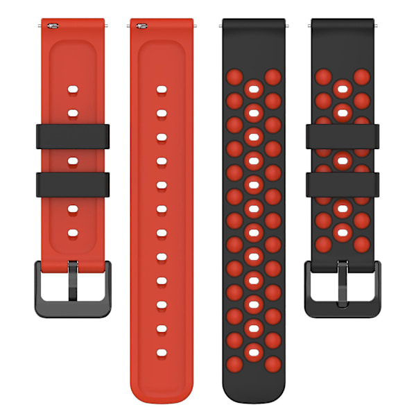 Garmin Venu 2 Plus / Venu Sq 2 20mm Blød Silikon Urrem - Sort Rød
