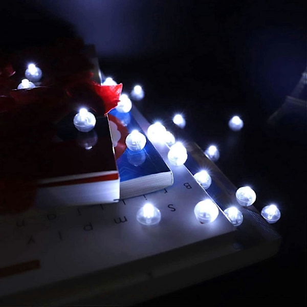100 st/lot 100 X Vit Rund Led Blinkande Boll Lampa Ballong Ljus lång standbytid för Papperslykta Ballong Ljus Fest Bröllopsdekoration