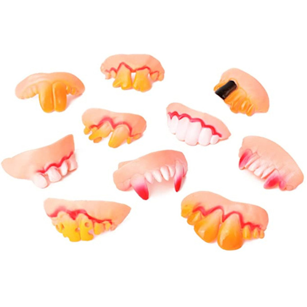 10 stk Halloween stygge tenner Morsom fest falske råtne tenner Prop protese Modell Prank Morsomme triks Morsom vits falske tenner