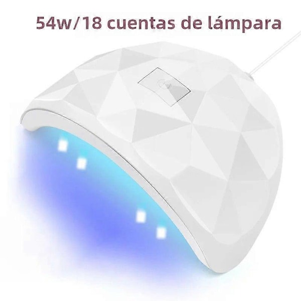LINMANDA 54W UV LED Kynsikuivain 18 Lampulla USB Älykäs Ajastin Auringonvalo Kynsitaidetarvikkeet Valkoinen