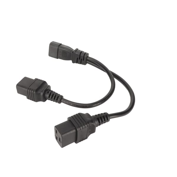 IEC320 C14 til Dobbelt IEC320 C19 Strømkabel IEC320 C14 til Dobbelt C19 Y Splitter Strømkabel 10A 250V 12.6in