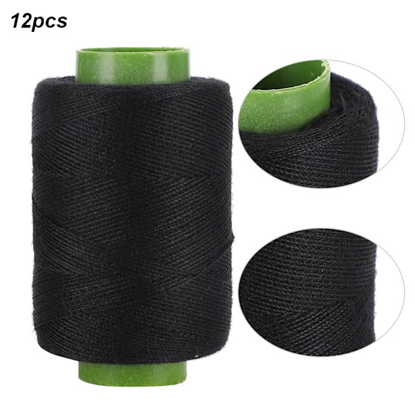 Svart trådbroderi Polyester trådspole för quiltning Symaskin Handsömnad