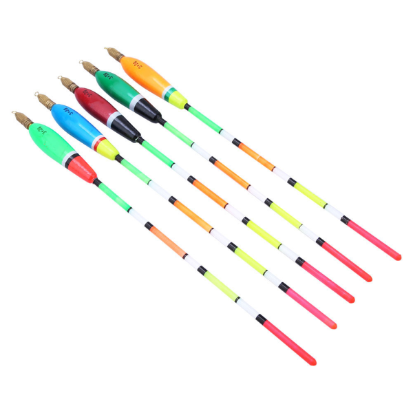 5 st Flerfärgad Balsa Wood Fishing Float Bobber Bite Indicator Meteutrustning (3+2g)