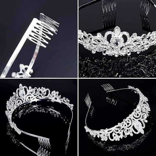 Krystallprinsesse Rhinestone Hodebånd for Bryllup, Ball og Fest
