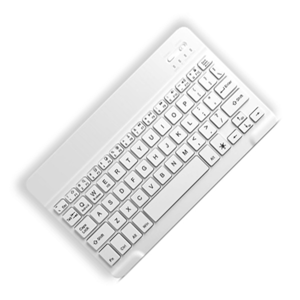 Magnetiskt tangentbord för surfplatta med genvägsknappar, stativ, pennhållare, exakt fodral, trådlöst tangentbord för IOS-surfplatta 10,2 tum, rosa fodral och vitt tangentbord