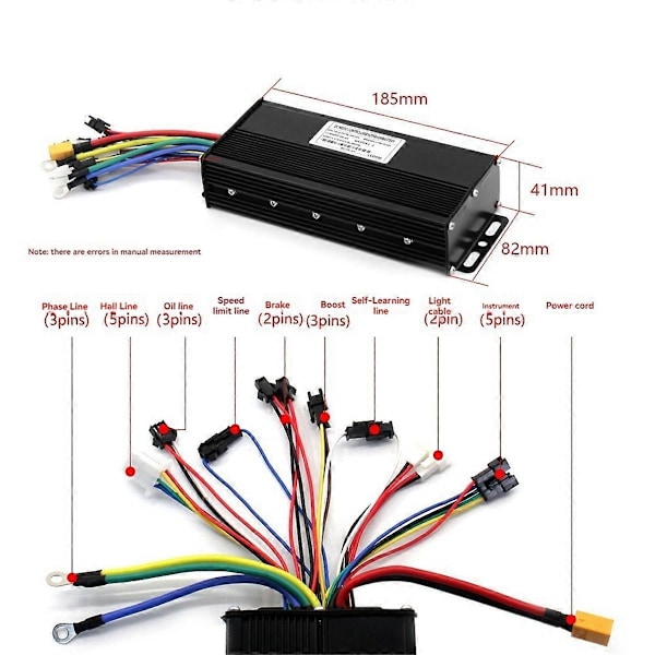 Elektrisk Cykel Display Mätare 40A 36V/48V/52V Sinusvåg Kontroller Kit