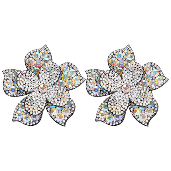 2 stk Crystal Diamond Patches Applikationer Klistermærker Blomst Tøj Sko Dekoration DIY AccessoryAB Farve