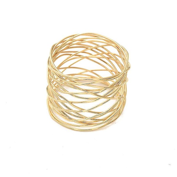 Gyldne Mesh Serviettringer - Sett med 12 for Elegante Anledninger