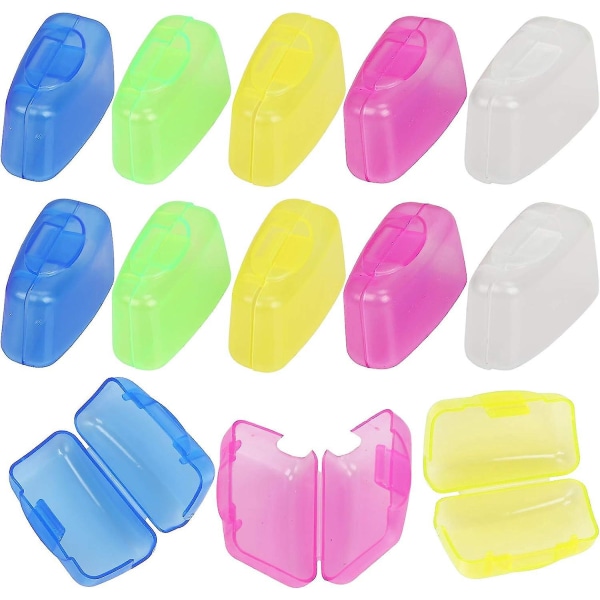 50 Pack bærbare tandbørstehovedbetræk til rejser og hjemmebrug - blandede farver