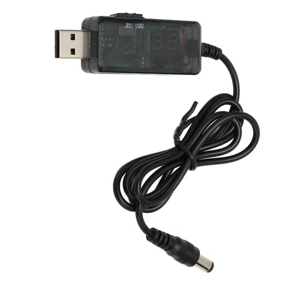 USB-forstærkerkabel 5V til 9V 12V justerbart bærbart DC USB Step Up-kabel med 3,5 x 1,35 mm stikspids til ventilator bordlampe