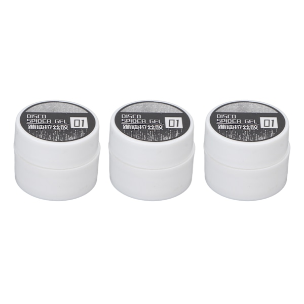 3PCS Negleedderkopp Gel Wire Tegning Glans Finish Langvarig Høy Elasticitet Art DIY 8g for Nybegynner Kvinner Sølv