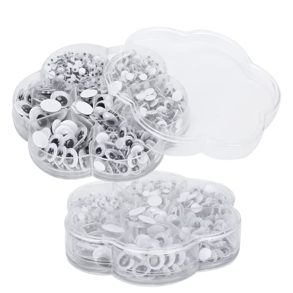 1400 stk. Wiggle Eye Selvklæbende Sort Hvid Plast Øje DIY Legetøjsmateriale 4/5/6/7/8/10/12mm