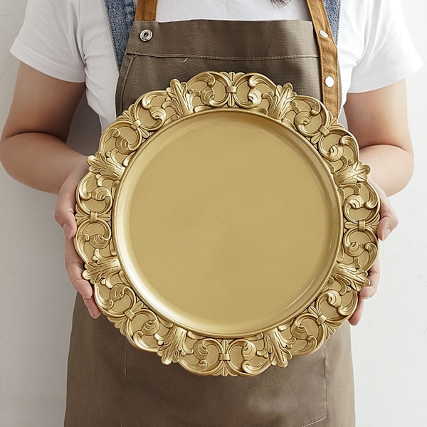 Vintage Fotografi Ornamenter Bakke Plast Retro Opbevaringsbakke Rund Dekorativ Display Bakke til Shooting Style 4