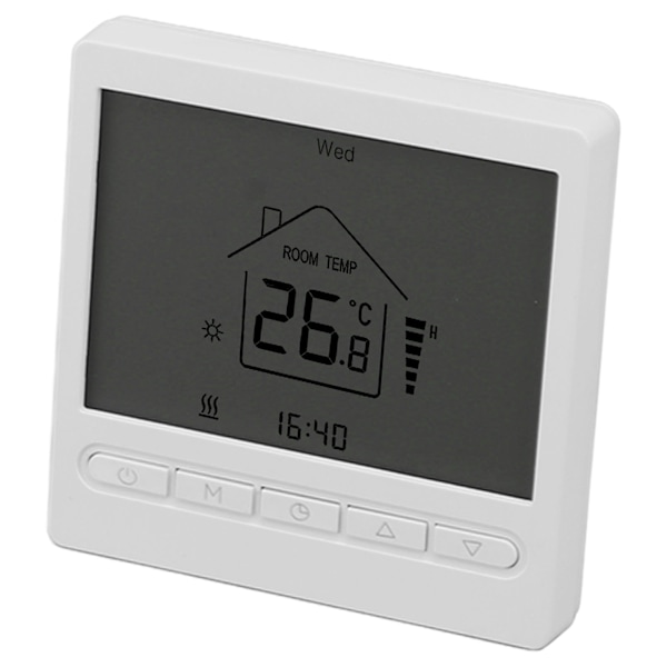 Digital termostat display ABS nøjagtig temperaturstyring elektrisk termostat AC220V til AC gulvvarme hjem