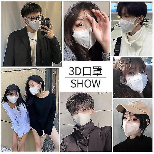 3D Engångsmasker - 50-pack, Trelagers Ansiktslyftande Dammmasker