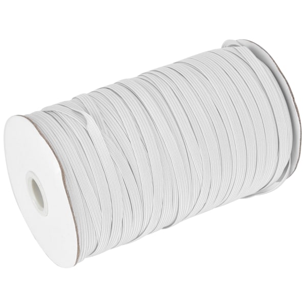 200 meter/rulle elastiskt band med hög elasticitet, multifunktionellt för skyddskläder, 6 mm bredd, vitt