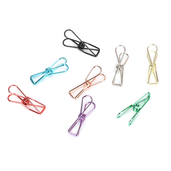 40 stk. Metal Små Clips Hule Fisk Form Farve Pose Forseglingsregning Papirholder Kontor Stationery