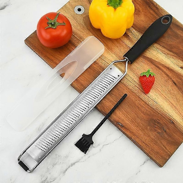 Manuelt Rivejern & Citrus Zester Premium Klassisk Skarpt Rustfrit Stål Zester Rivejern, ideelt til Parmesan, Hård Ost, Ingefær, Chokolade, Muskatnød a