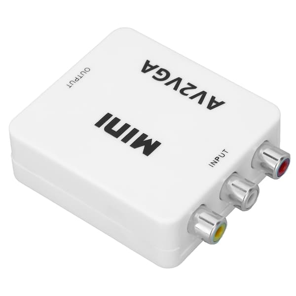 HD 1080P Mini Videoomvandlare AV till VGA Dator till TV Videoadapter med Datakabel