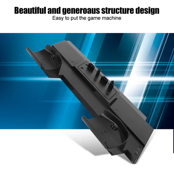 Universal vært multifunktionel baseunderstøttelse trådløs controller kontakttype dobbeltoplader til PS4/SLIM/PS4 PRO