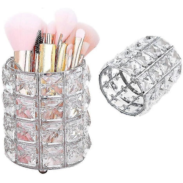 Krystal Makeup Børsteholder Sølvfarvet Blyantholder