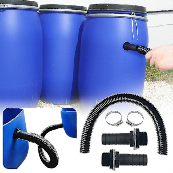 Regnvannstilkoblingssett for vanntilkobling med slangedyse 100 cm tilkoblingsslange for regntønner Regnvannstilkoblingssett -n5537 ZD A