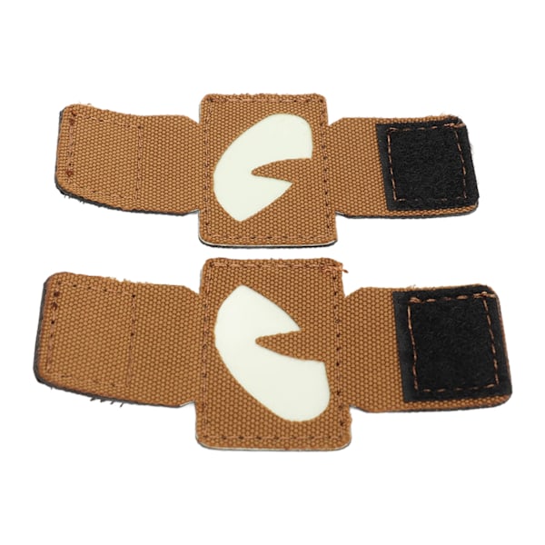 2 stk. katteøyepatch reflekterende borrelåsdesign lerret lysende katteøyepatch for hatter uniform ryggsekk utendørsaktiviteter nattturer khaki