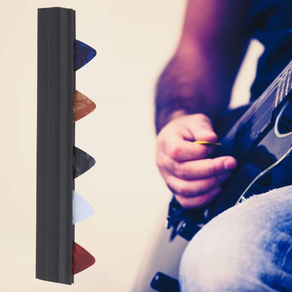 Guitar Picks Holder Clamp Clip Sort Gummi 5 stk. Pickup Musikinstrument Tilbehør