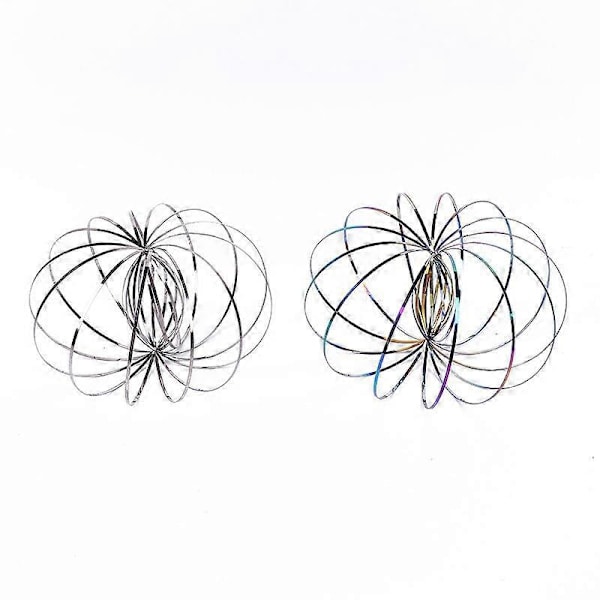 3D Magic Flux Rings Sett, Geometrisk Kinetisk Fjærleke, Kinetisk Vitenskapsleke for Barn og Voksne Magic Flux Rings, Flux Rings Leke (Fargerik)
