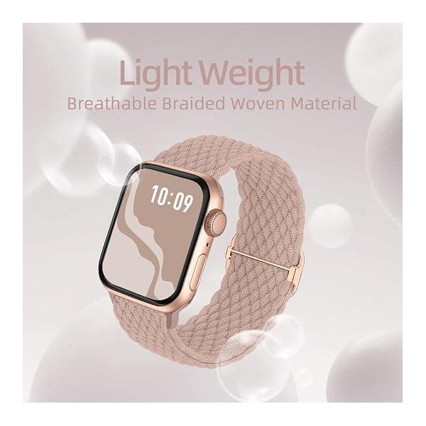 Flettet elastisk Solo Loop kompatibel med Apple Watch-rem 38mm 40mm 41mm 42mm 44mm 45mm 46mm 49mm for kvinner menn, nylon elastiske stropper armbånd for