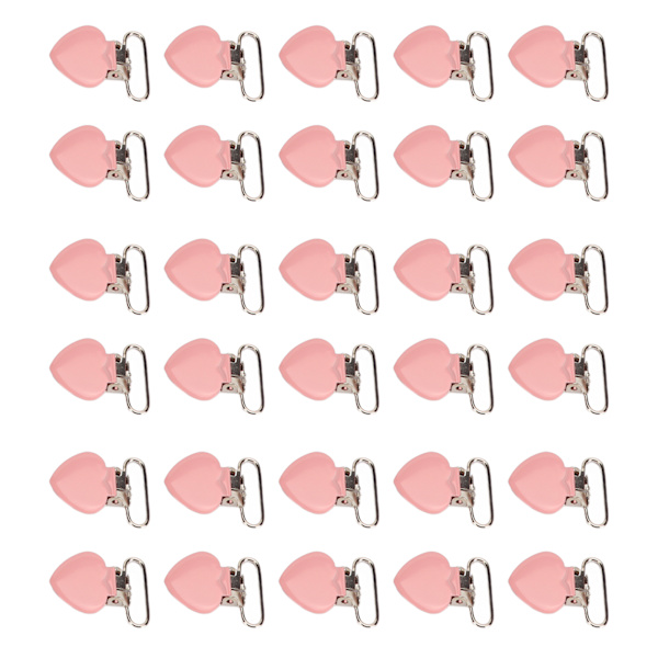 30 st Hängselklämmor Rosa 25 mm Robust elektropläterad metall lättvikts nappklämmor för sömnad Hantverk DIY