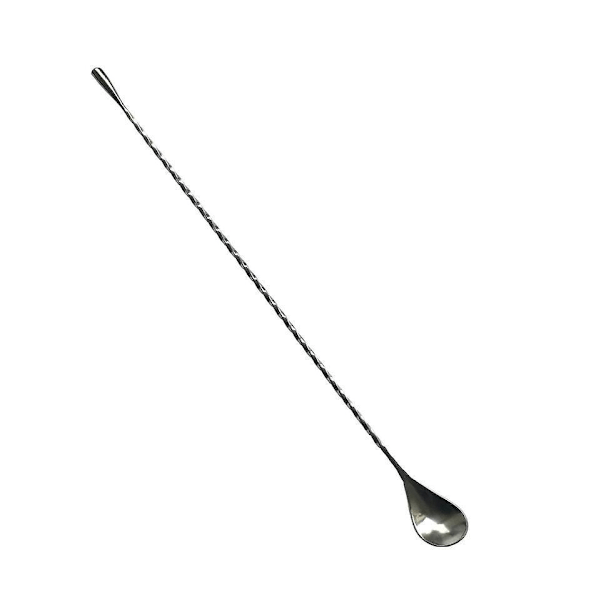 Cocktail-skje av rustfritt stål med vridd spiral og langt håndtak - 12 tommer