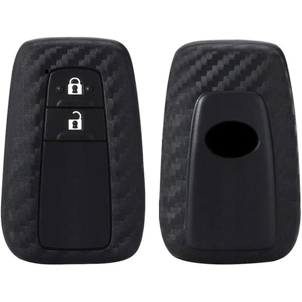 Kolfiber 2-knapps case för Toyota CHR , C-HR, Camry, Prius och Prado Keyless Remote