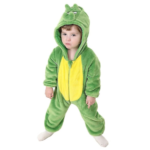 Dinosaur Onesie Kostume til Småbørn Halloween 18-24 Måneder