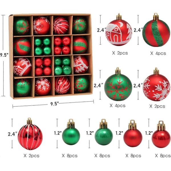 2.36\"/6cm Julekuglepynt, til Julefrokost - 12 stk, Guld