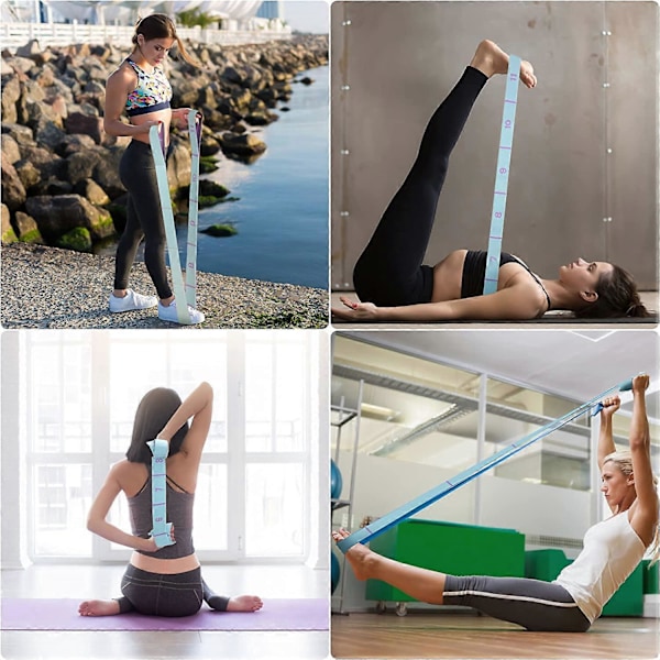 Joogavyö, venytysvyö, joustavat treenivastuskuminauhat 11 lenkillä Pilates-treeniin, tanssiin ja kuntoiluun