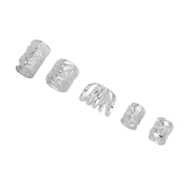 300 st skäggpärlor DIY Retro Lätta Hårpärlor Utsökta Dreadlocks Pärlor för Män Kvinnor Silver
