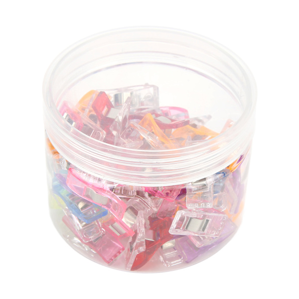 50 st Quiltklämmor Yxa Form Mix Färger Plast Syklämmor Transparens Ljus färg Tygklämmor för hantverk