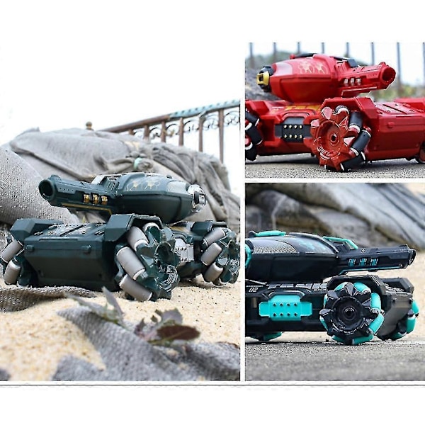Geststyrd RC Tank Fjärrkontroll Bil Leksak Vuxen Tonåring Födelsedagspresent Till Baby - Ny SZJR Rött handtag fjärrkontroll Dubbel effekt 70 minuter