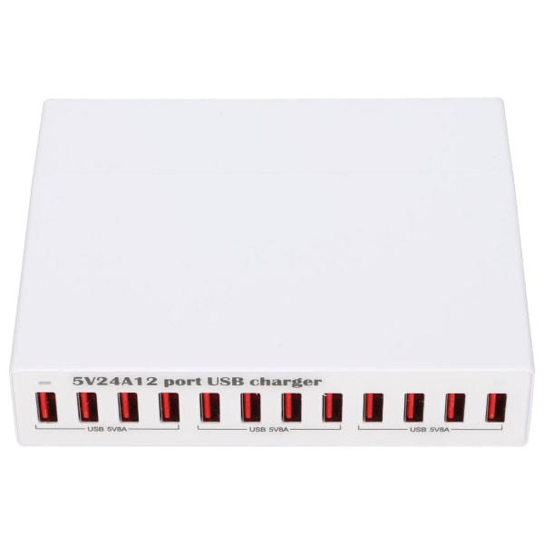 USB-opladningsstation 12-ports intelligent shunt LED-indikatorlys Automatisk genkendelse USB-opladningshub 100‑240VEU-stik