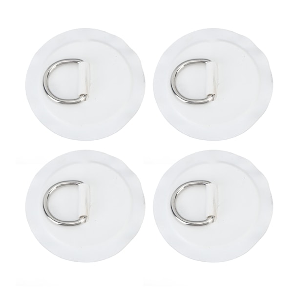 4 st D-ring lappar PVC rund form starkt rostfritt stål D-ring dyna för båt flotte paddelbräda vit