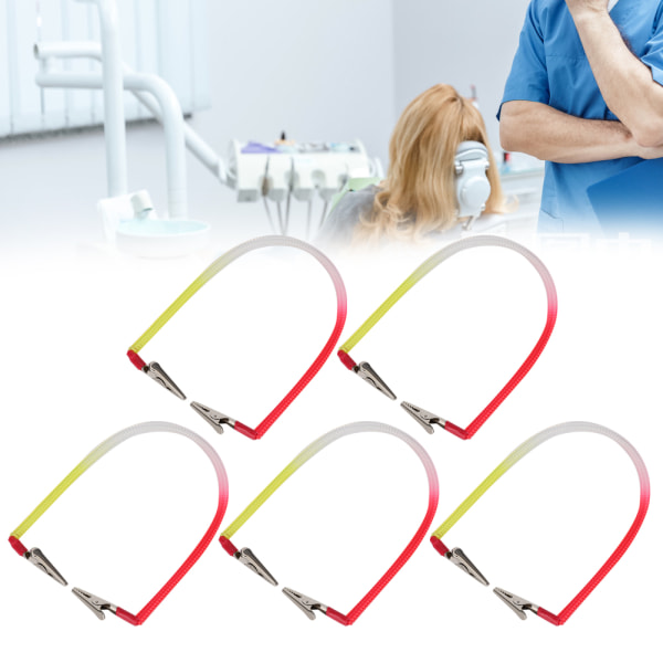 5 stk Dental Bib Clip serviettholder med fleksibel kjede tannlegetilbehør