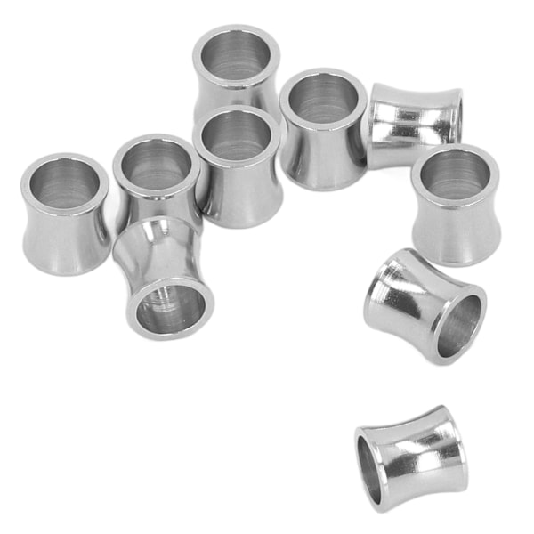 10 st metalldistanspärlor 8 mm längd rostfritt stål glänsande silver distanspärlor för DIY smyckestillverkning