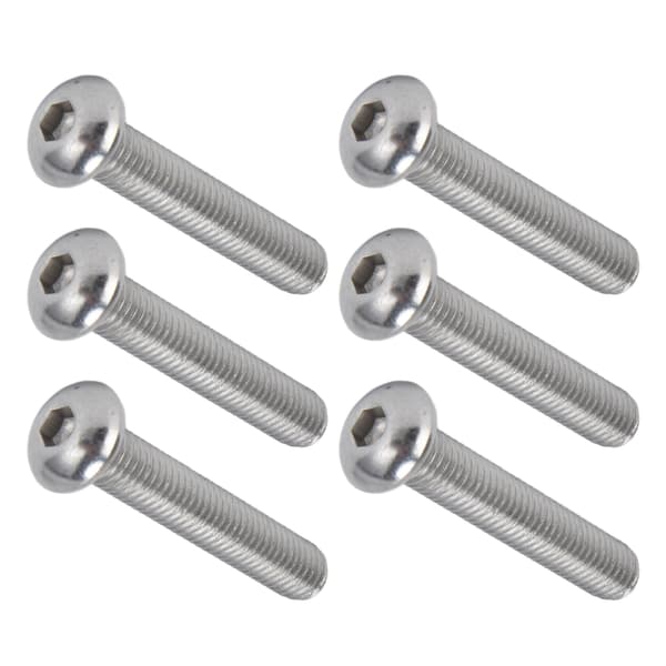 30 stk. Hex Socket Knaphue-Skruer A2 Rustfrit Stål M10x1,5 Grov Gevind Sæt KitM10x55