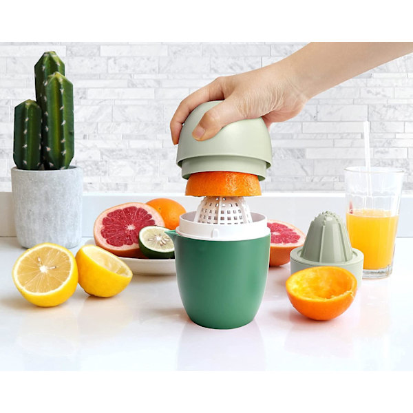 Sitronformet manuell juicer - Dobbel bruk for ulike frukter (Grønn)