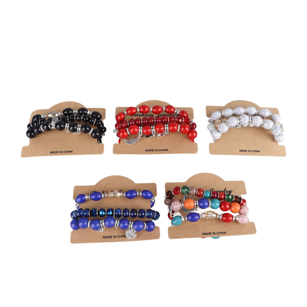Bohemian Colorful Beads Armbånd Flerlags Stabelbar Beaded Armbånd Multicolor Stretch Beads Armbånd til kvinder