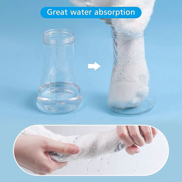 Baby Badehåndklæde med Hætte og Vaskeklud, Økologisk Bomuldsfiber, Sødt Bjørneøre Design, Hvidt Blødt Åndbart