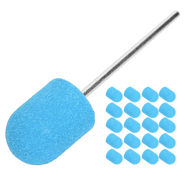 Nail Art Cap Nagelborr Polering Slipning Slipband Set (13 x 19 mm)Blå