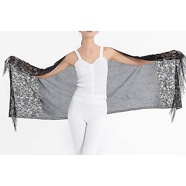 Elegant spets Pashmina sjal för kvinnor - Perfekt för bröllop