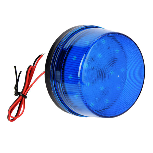 12V Blå LED Strobe Beacon Nødalarmvarselsignal Blinkende lys uten lyd